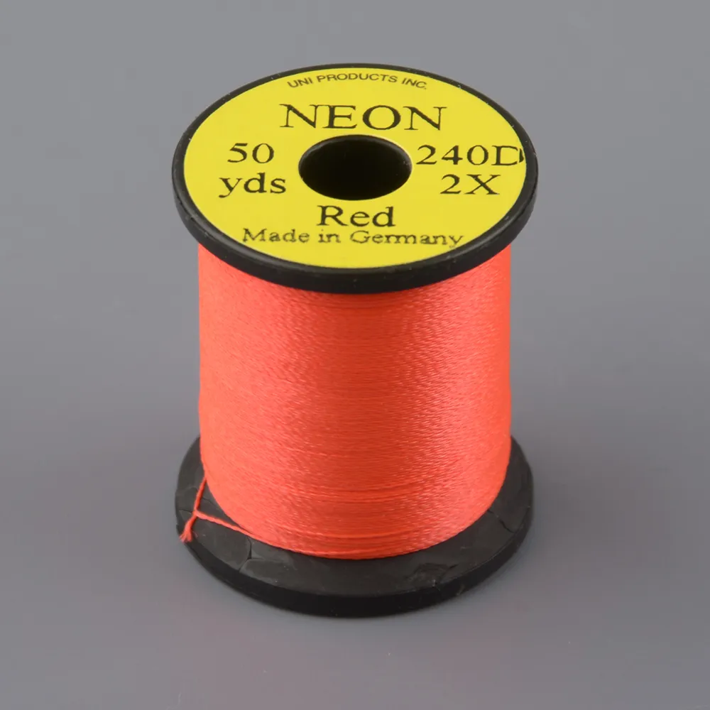 Монтажная нить Uni Neon супер-яркая 1/0 2x Red 50y