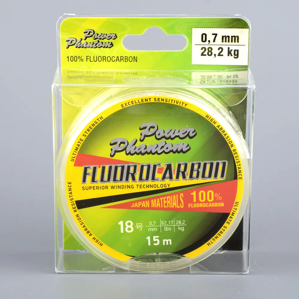 Леска Power Phantom Fluorocarbon, 15м, 0.60мм, 23.7кг, прозр.