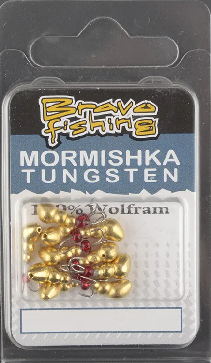 Мормышка вольфрам Bravo Fishing Муравей с отверст. коза 4.0 мм 1,30гр Gold с бисером