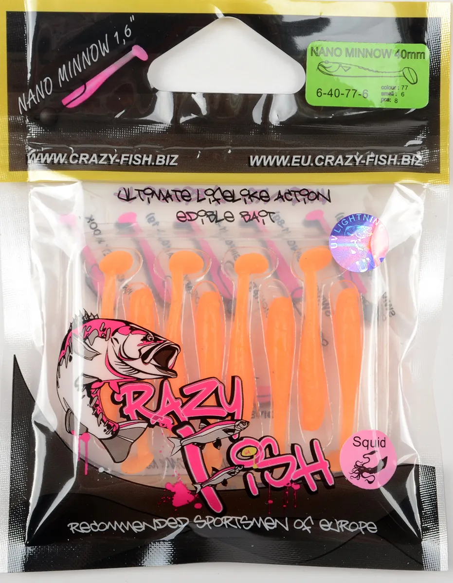Силиконовая приманка Crazy Fish Nano minnow 1,6in 40мм цв.77 (кальмар)