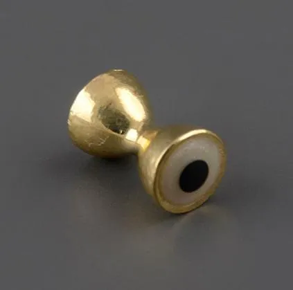 Латунные глаза Fly-Fishing со вставками (10 шт) 3/16 4,8мм Gold/Pearlwhite