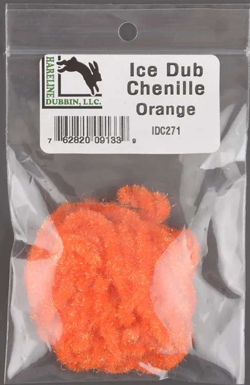 Синель Hareline блестящая Ice Dub Chenille #271 Ouange Idc271