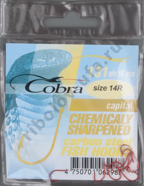 Одинарные крючки Cobra Capital сер.131 разм.014