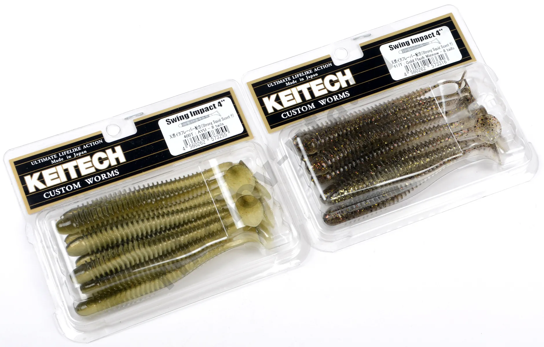 Силиконовая приманка Keitech Swing Impact 4.0 inch 10см 4.6гр (8шт/уп) # 101 Green Pumpkin PP