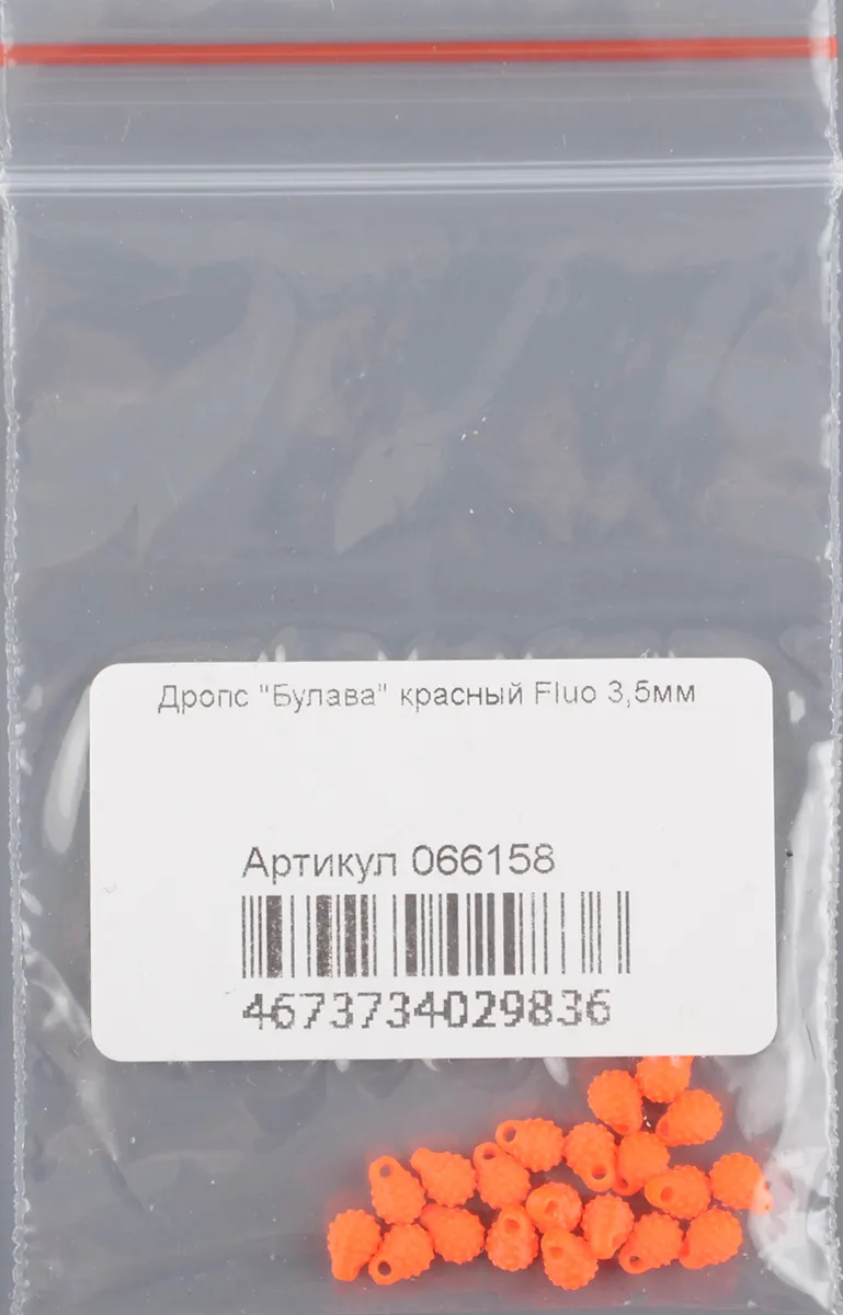 Дропс "Булава" красный Fluo 3,5мм