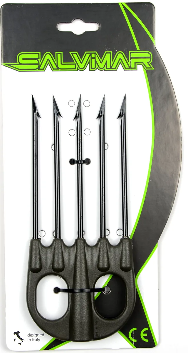Наконечник Salvimar Jet пятизубый mustad, Зеленый