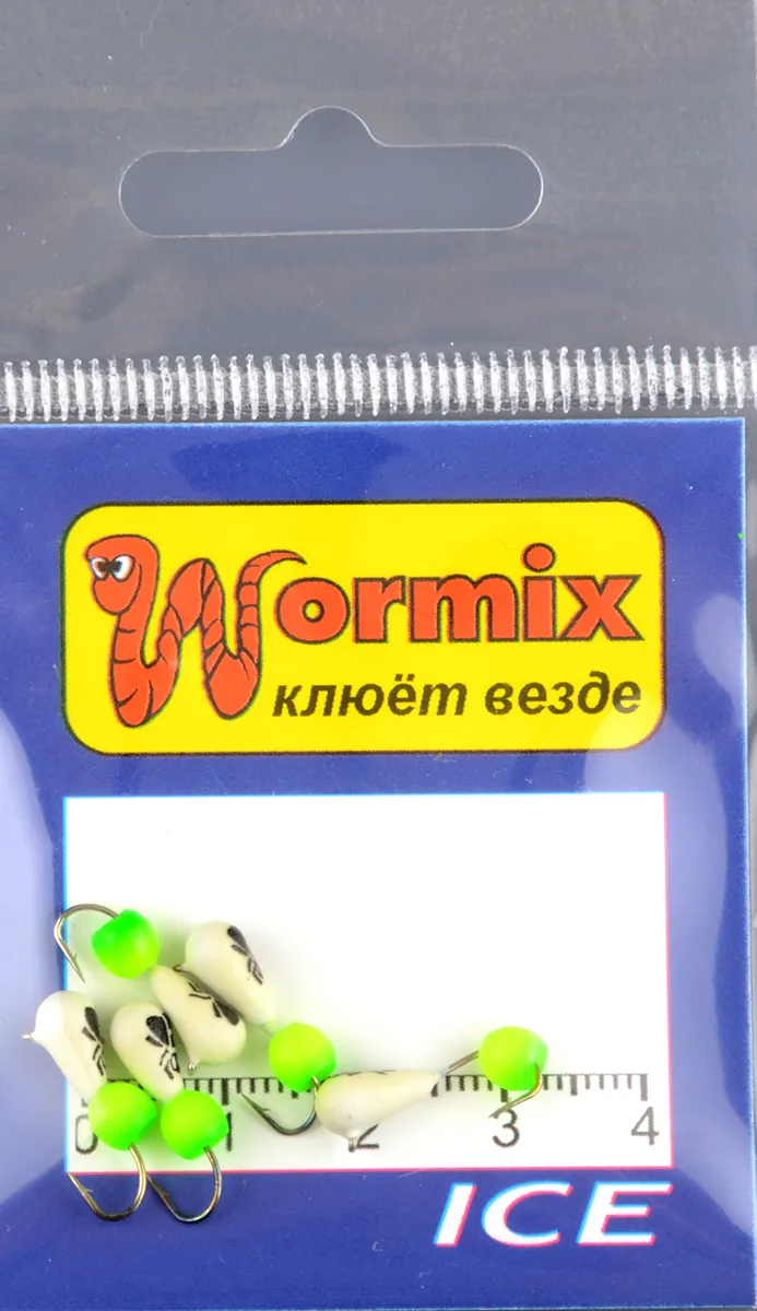 Мормышка Wormix материал WCP 93 Капля фосфор d.4 0,75гр 