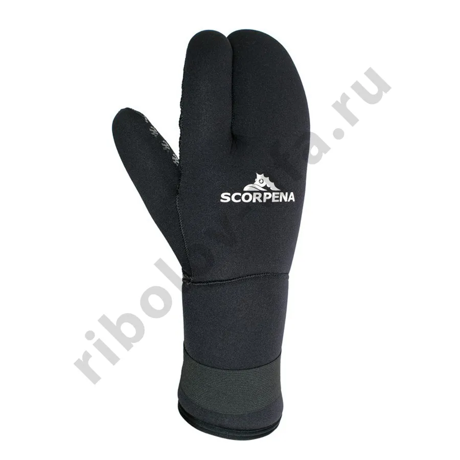Рукавицы трехпалые Scorpena D - 8 мм, черные, XXL
