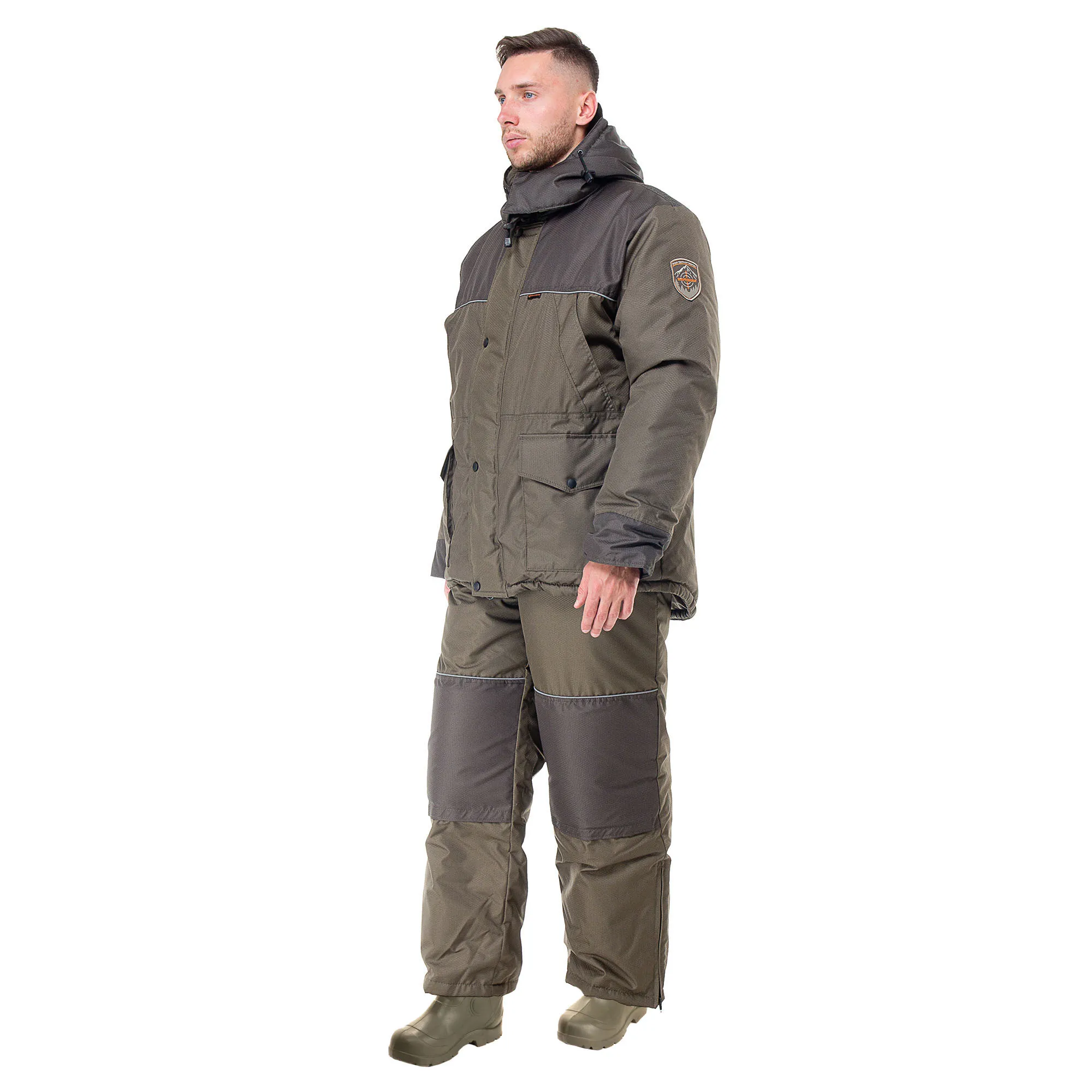 Костюм зимний Huntsman Полюс цв. Хаки ткань Cell со снегозащ. гетрами р. 44-46 рост 182-188 (РР)