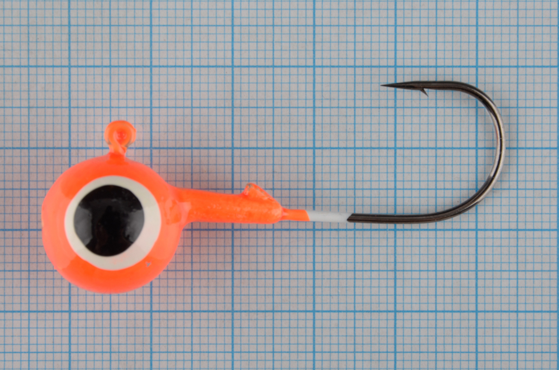 Джиг-головки Мормыш шар 28 гр. кр. №5/0 цв. 03-оранжевый