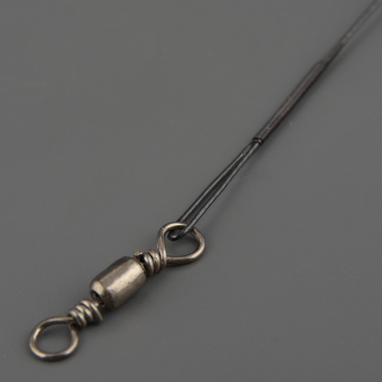 Поводок сталь No name 13кг 1х7 (15см,18см,22см,25см,28см) черный 