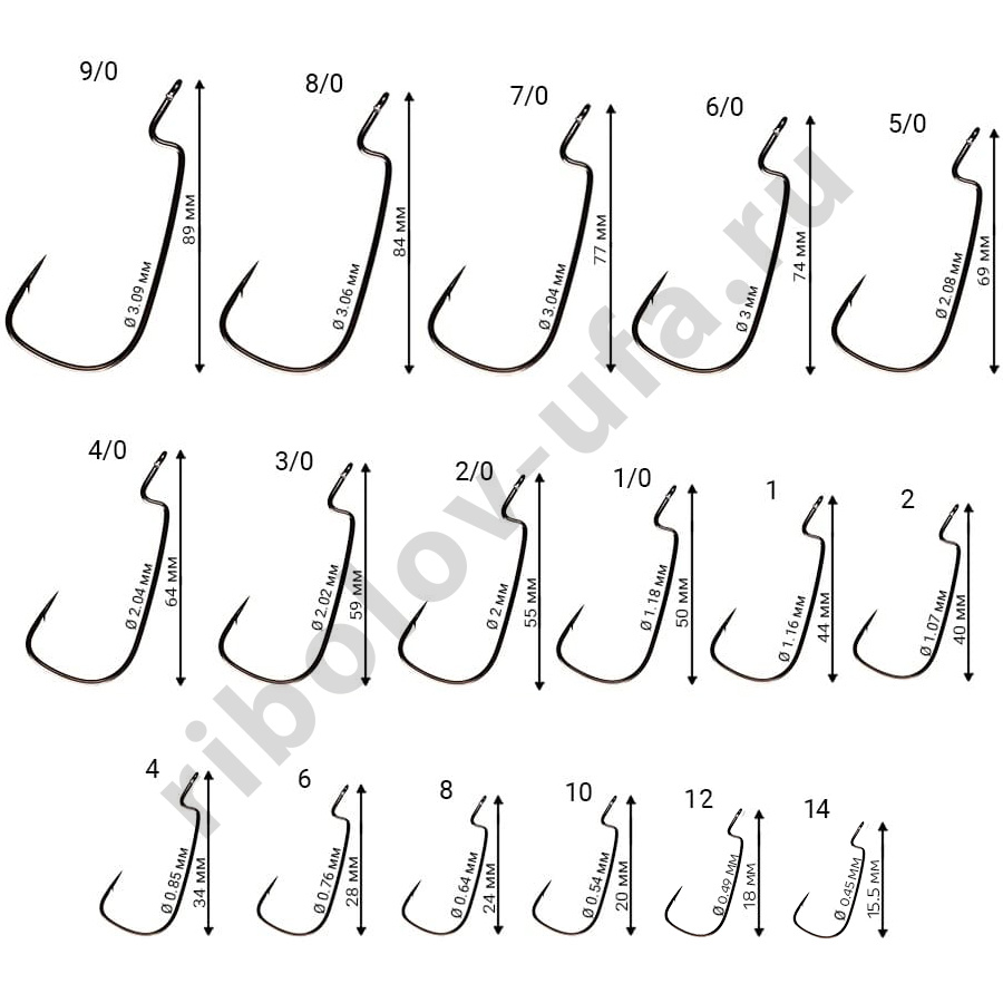Офсетные крючки CF Company offset joint hook # 1