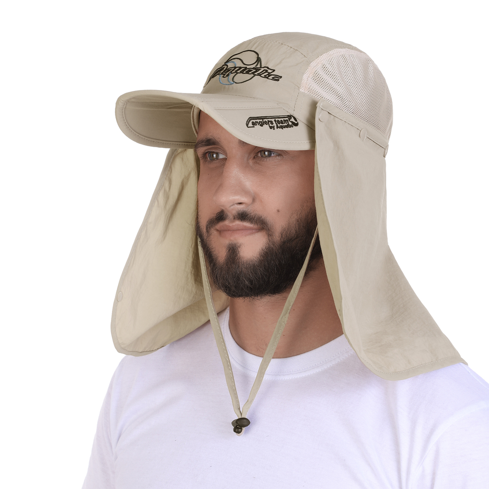 Кепка Aquatic KA-15Б складная с защитой лица и шеи цв.бежевый