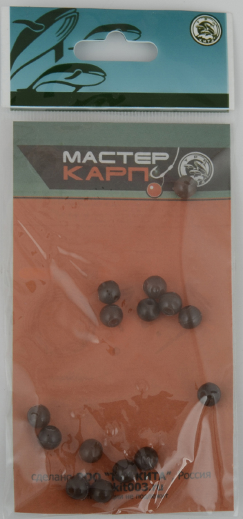 Бусина  d. 7 коричневая (силикон) (уп.15шт) Три Кита