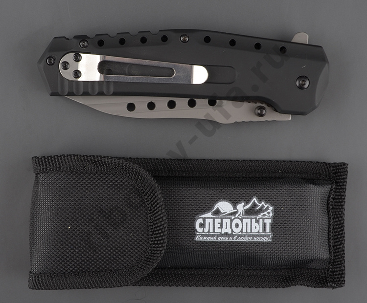 Нож туристический Следопыт , прорезинен.ручка, дл.клинка 100мм (в чехле) PF-PK-11