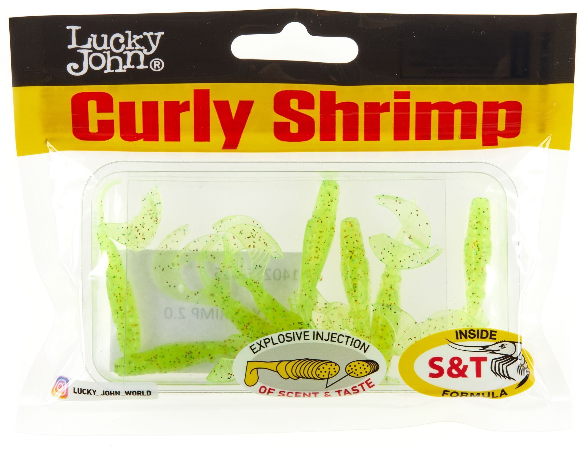 Силиконовая приманка Lucky John Pro Series Curly Shrimp 2.0in 5.0см /S15