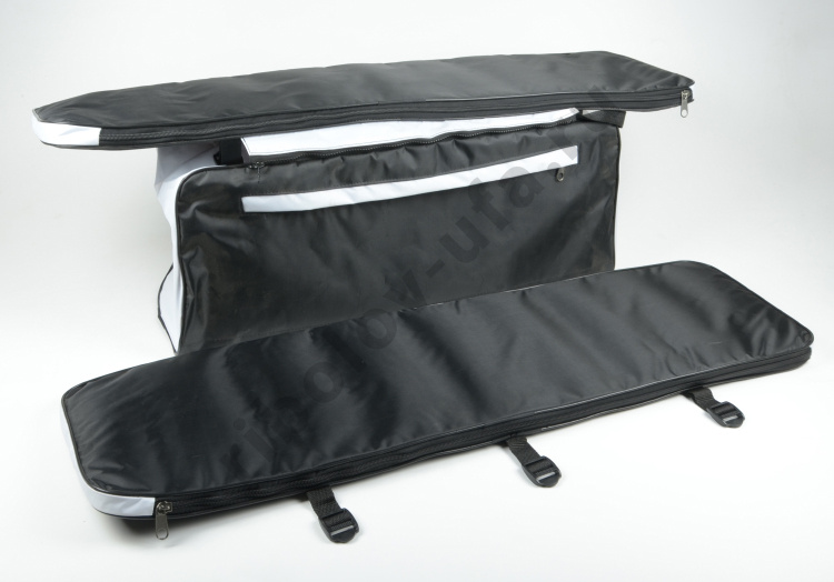 Комплект мягких накладок на сиденье с сумкой 800х200 Черно-белые (Мастер лодок)