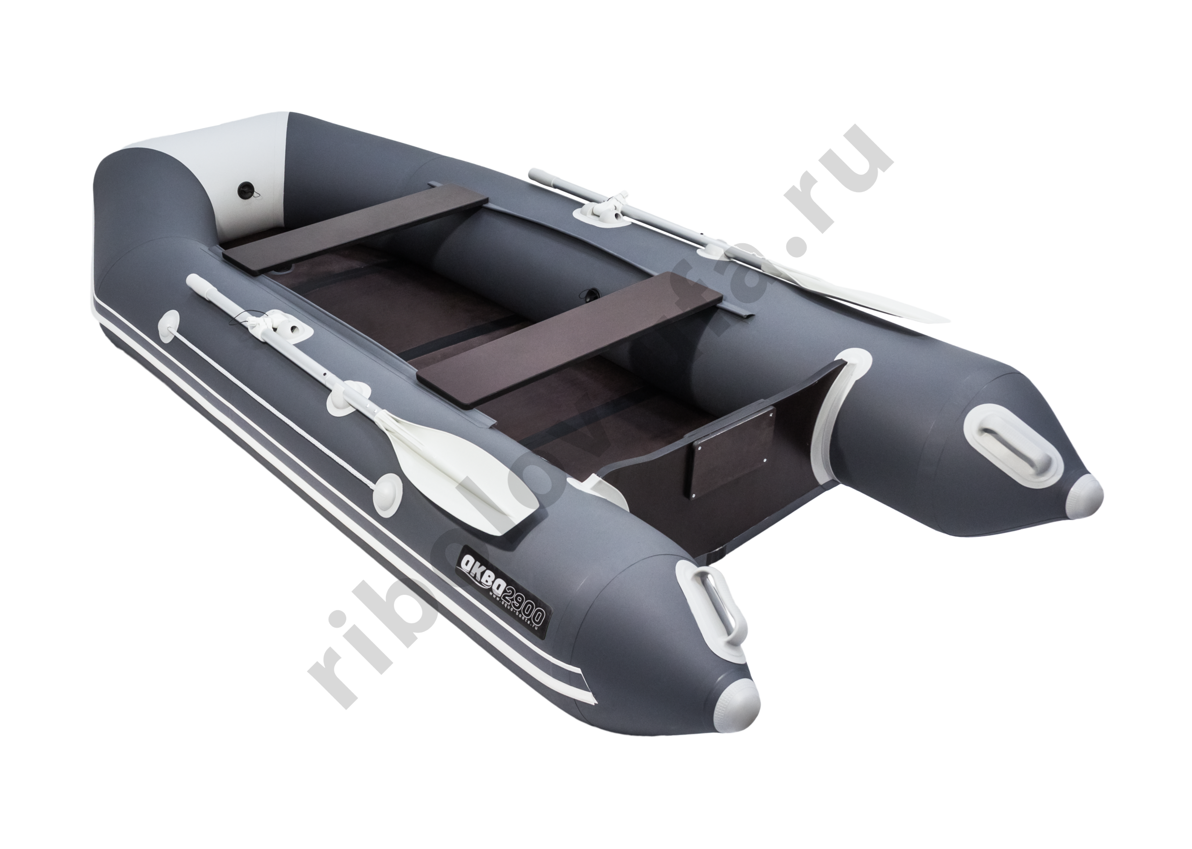 Лодка Аква 2900 Слань-книжка Киль графит/светло-серый