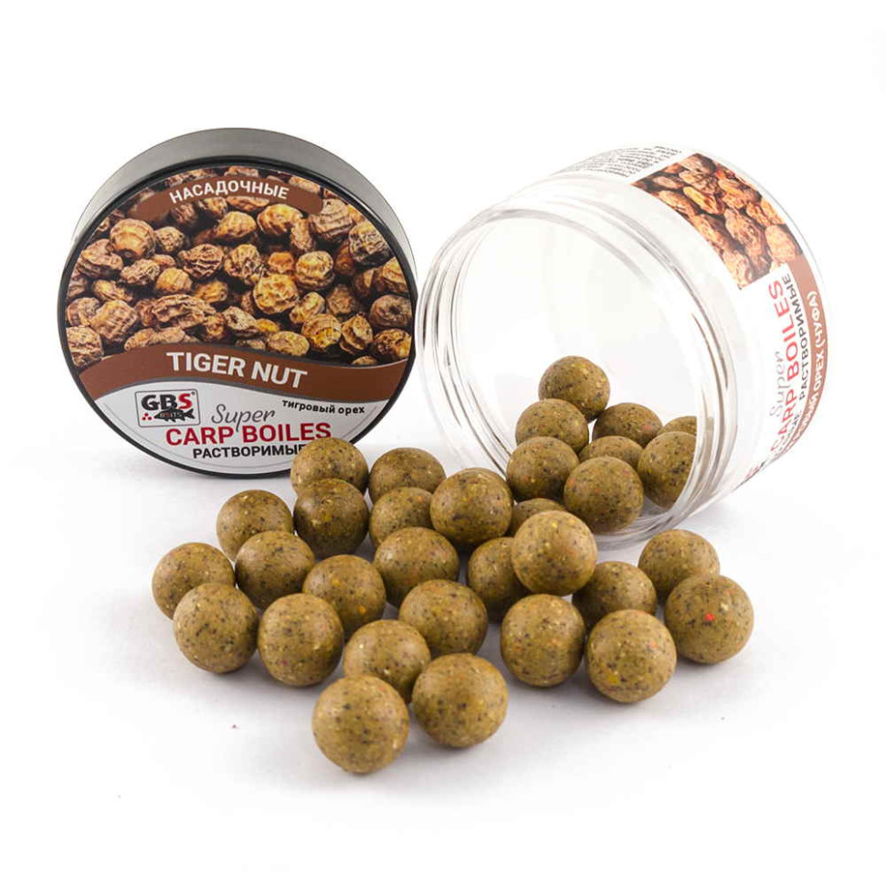 Бойлы GBS пылящие 16 мм 100г Tiger Nut Тигровый орех (банка)