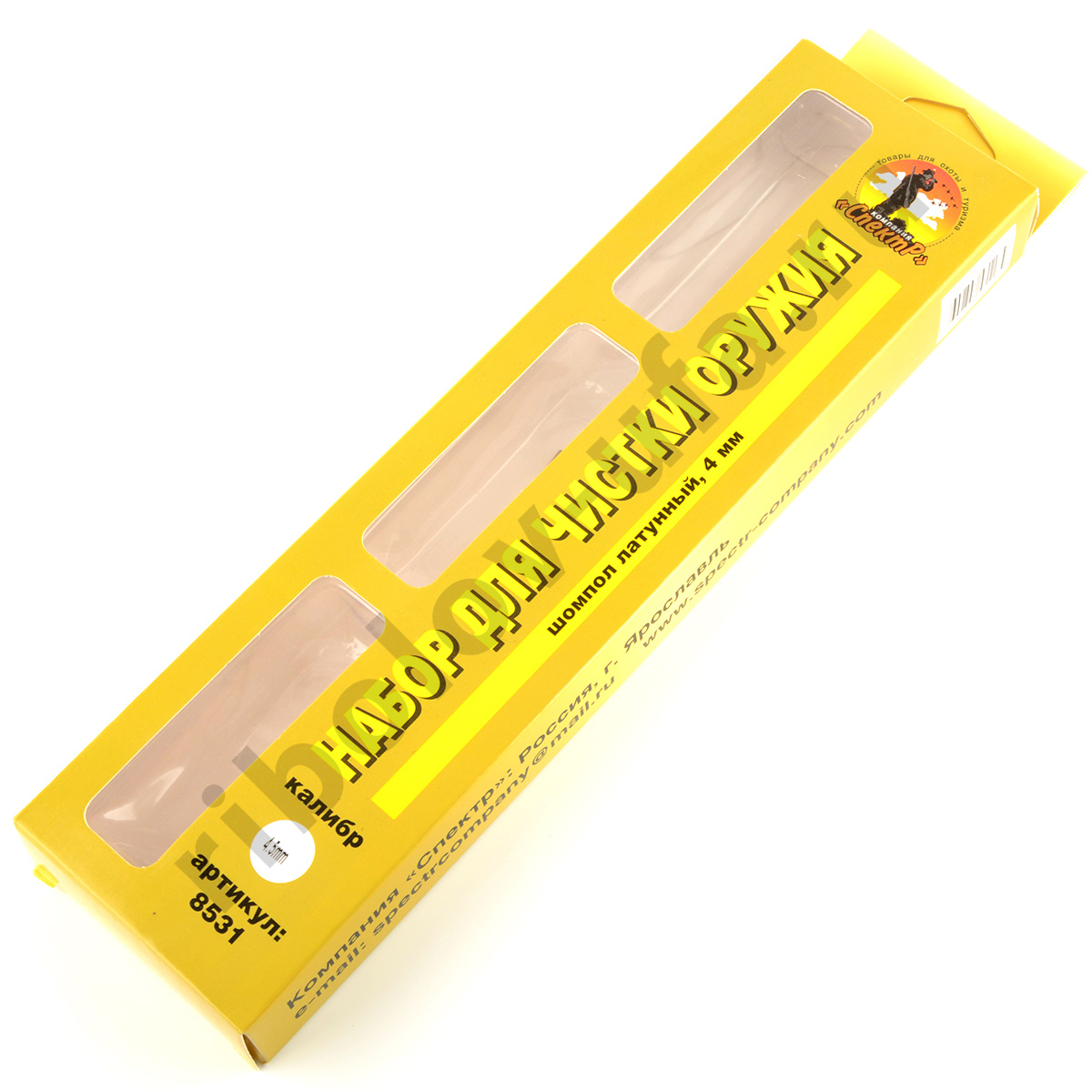 Набор для чистки ружей, кал.4,5 мм с латун. шомполом 4мм. (в блист.)