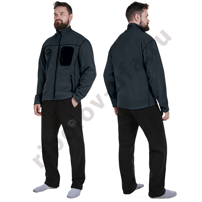 Флисовый комплект Alaskan Royal Fish (куртка+брюки) цв. серо-черный, р. XL (РР)