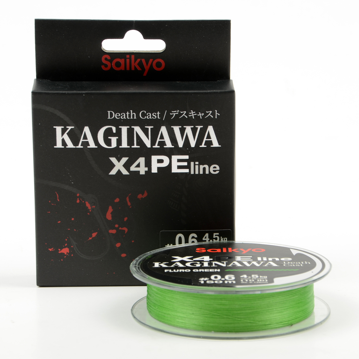 Шнур плетеный Saikyo Kaginawa X4PE 150m, зеленый fluo #1,2 (0,185mm), 8,2kg