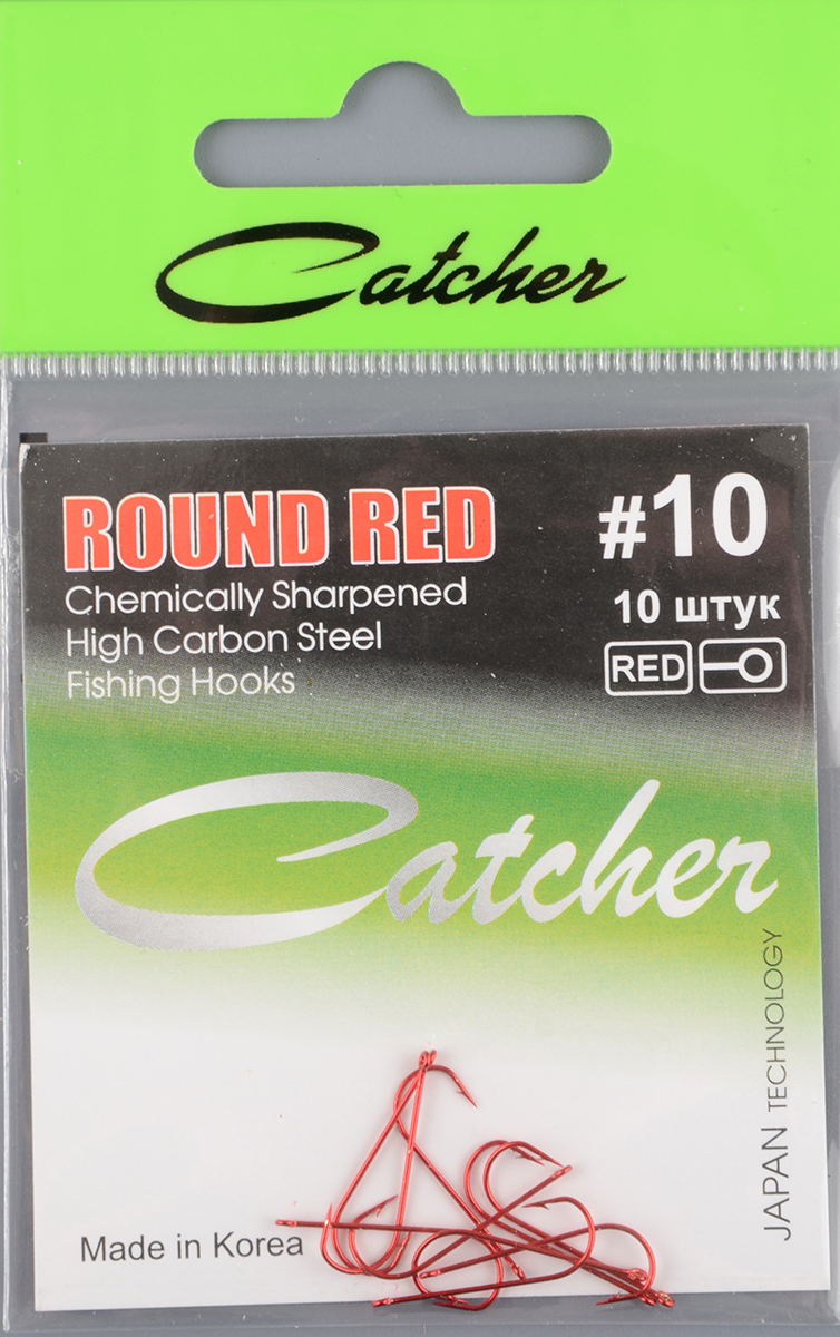Одинарные крючки Catcher Round Red № 10