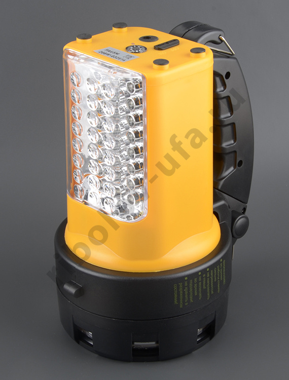Фонарь Era прожектор (акк. 6V 4.5Ah) 19 св/д + 24 св/д желт.+черн./металик, автоЗУ, ремень (FA65M)