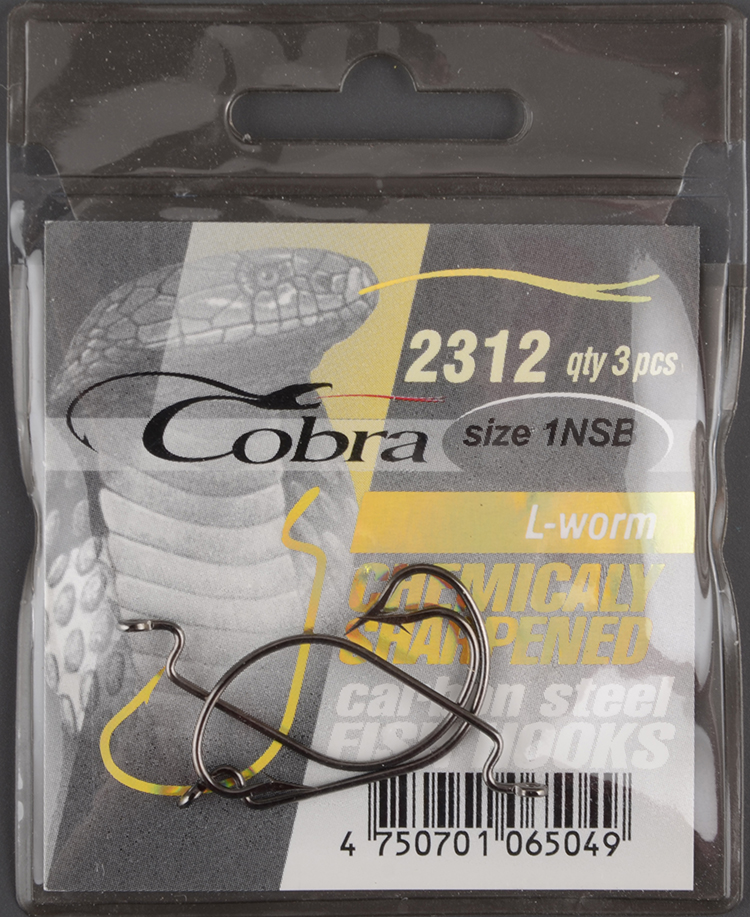 Офсетные крючки Cobra L-WORM сер.2312 разм.001
