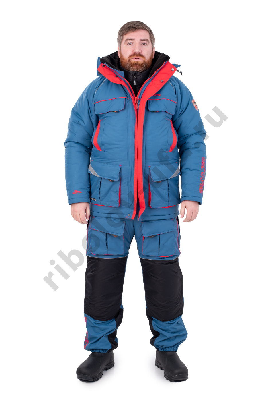 Костюм зимний Novatex Камчатка цв.Темно-синий/Красный р. 48-50 рост 170-176