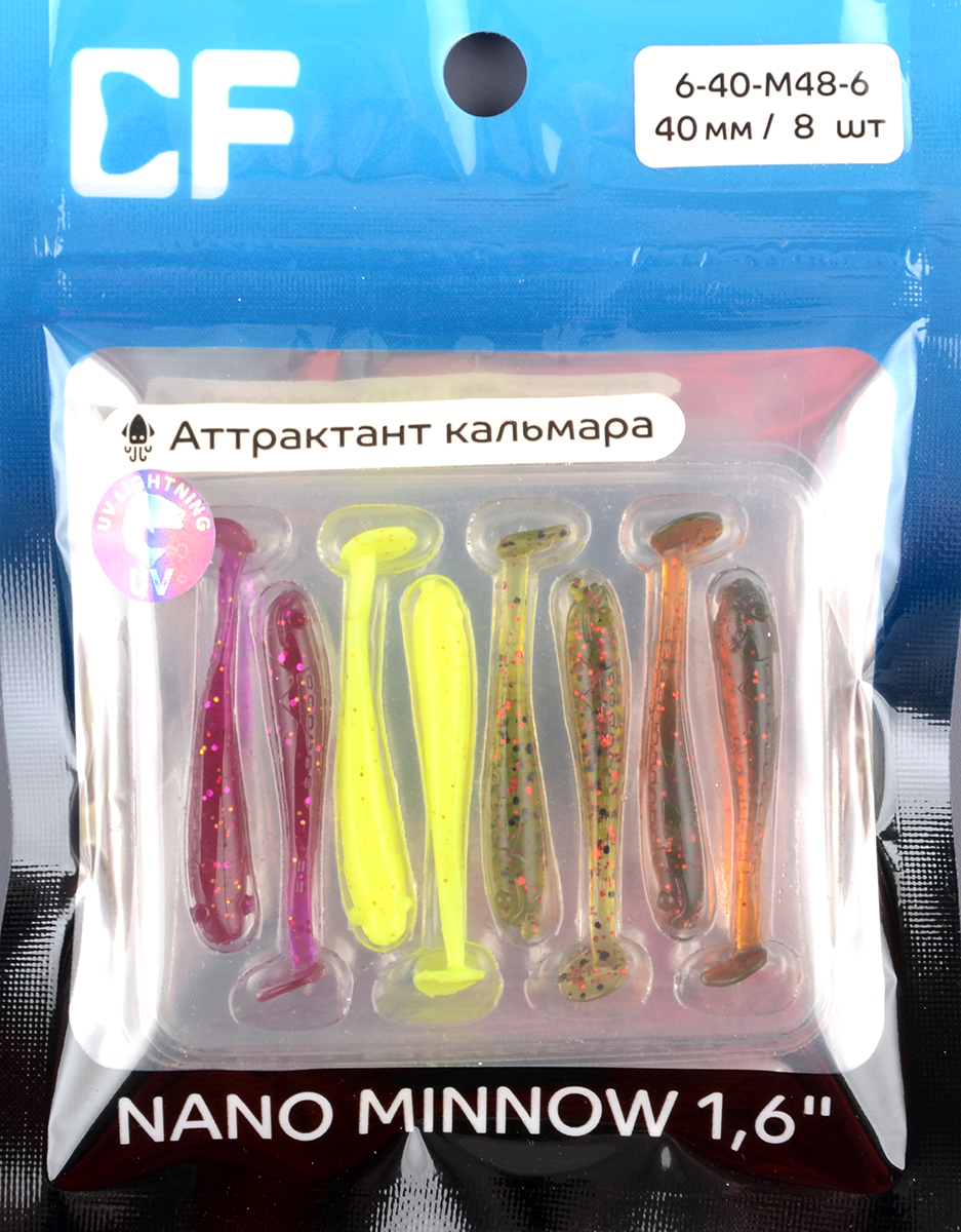 Силиконовая приманка Crazy Fish Nano minnow 1,6in 40мм цв.М48 (кальмар)
