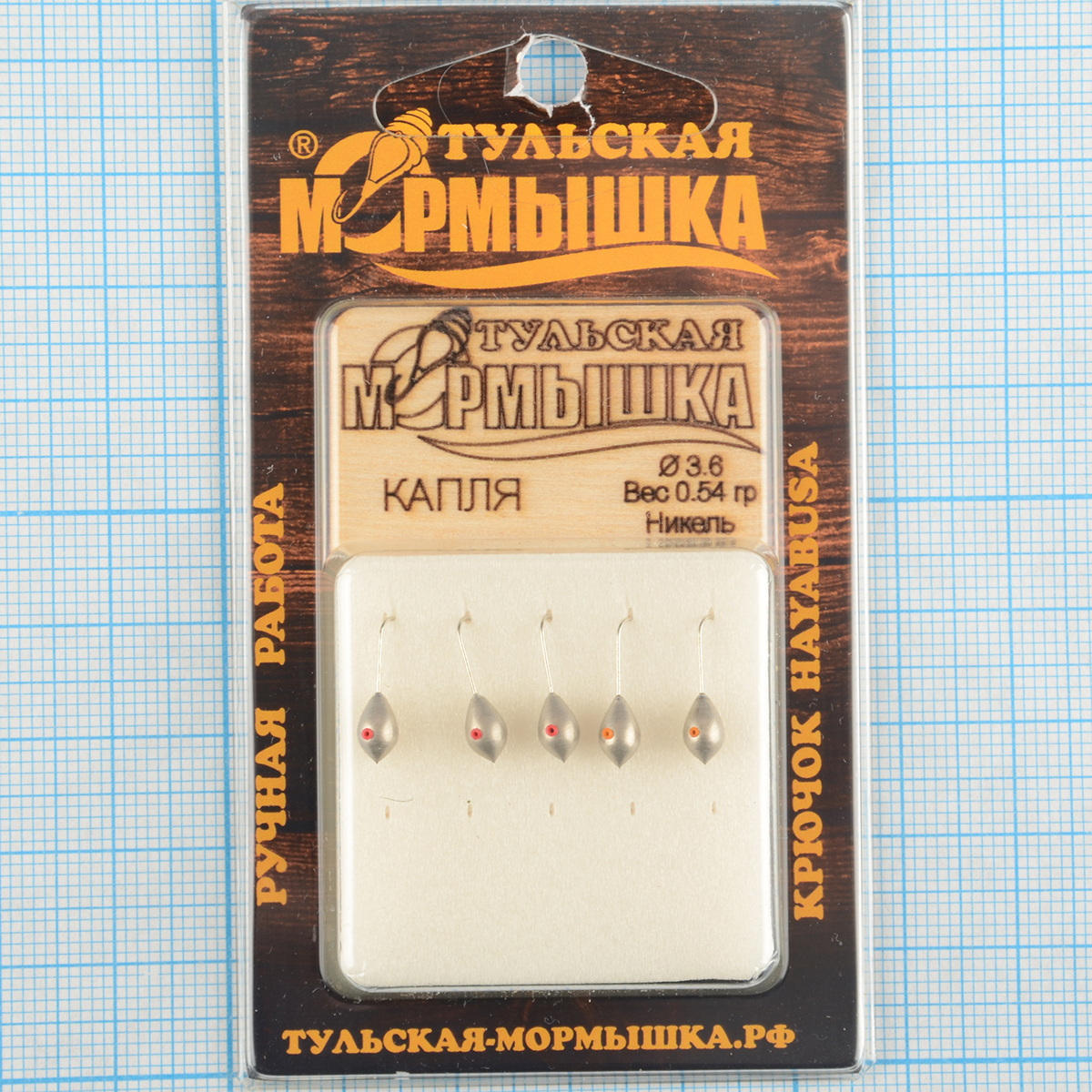 Мормышка вольфрам.Тульская Капля с кембриком 3,6мм никель