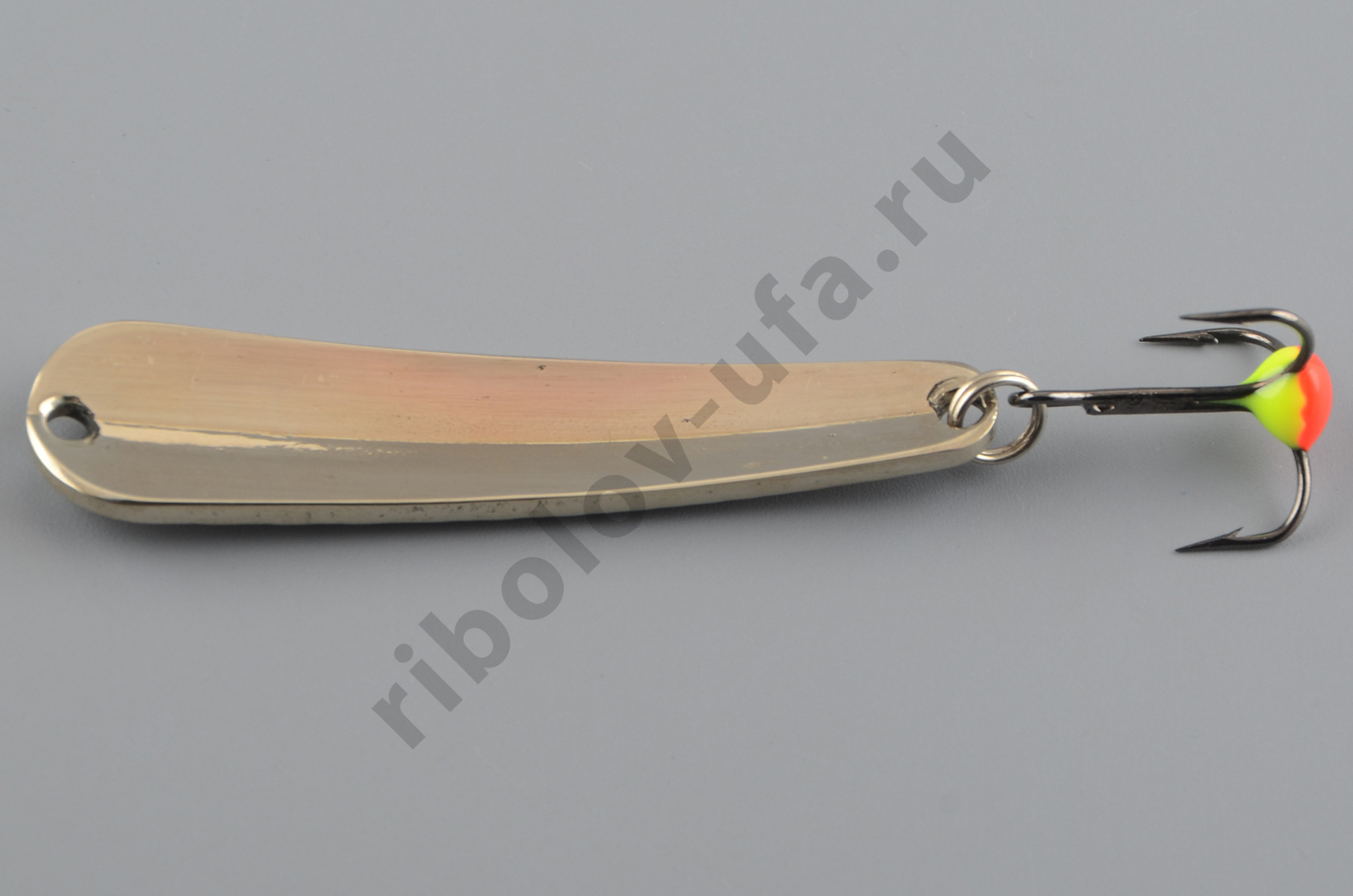 Блесна зимняя Бубнов колеблющаяся Окушок 51 мм 7 гр., мельхиор, ребр., тр. с каплей