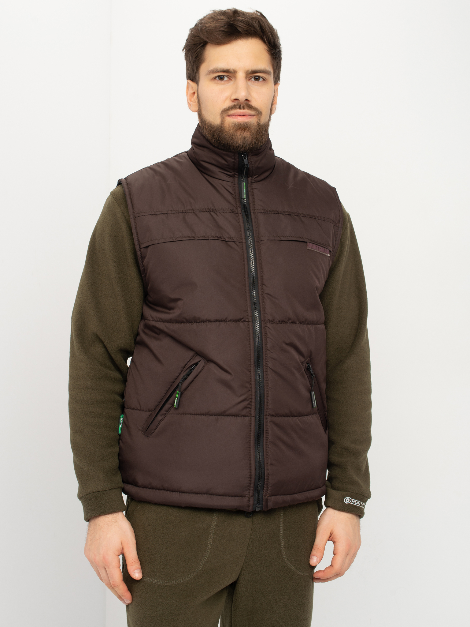 Жилет утепленный Huntsman Беркут цв. Коричневый ткань Дюспо р. 48-50, рост 176