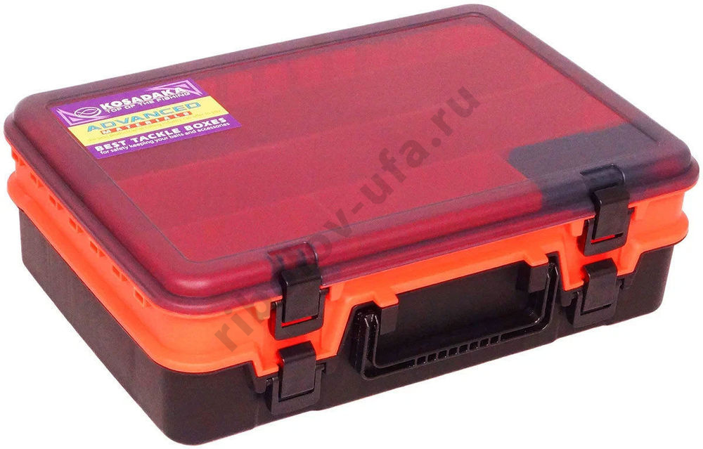 Чемодан Kosadaka 39*27*12см для приманок и снастей, двухъярусный, регулируемый, красный