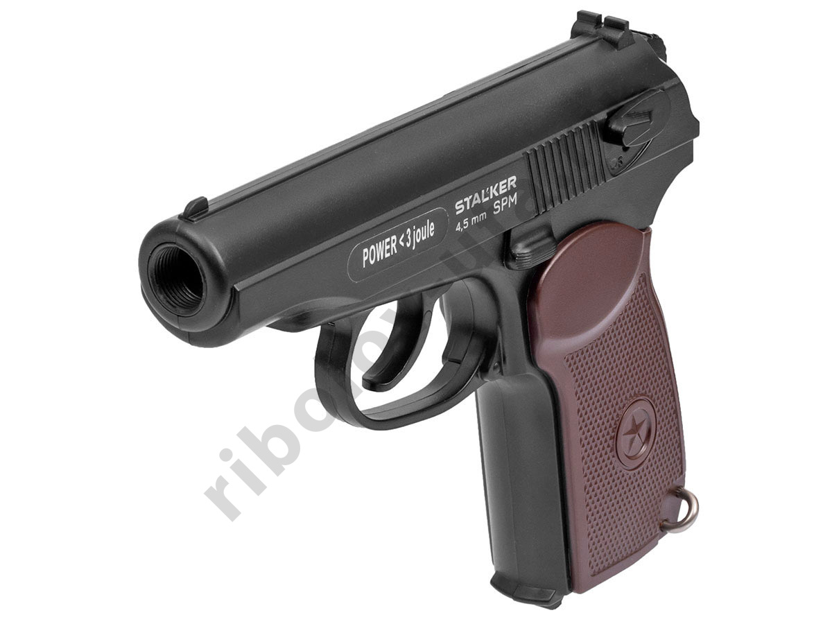Пистолет пневм. Stalker SPM (ПМ), кал 4,5мм. 12г СО2, пластик, 120 м/с черный 370гр