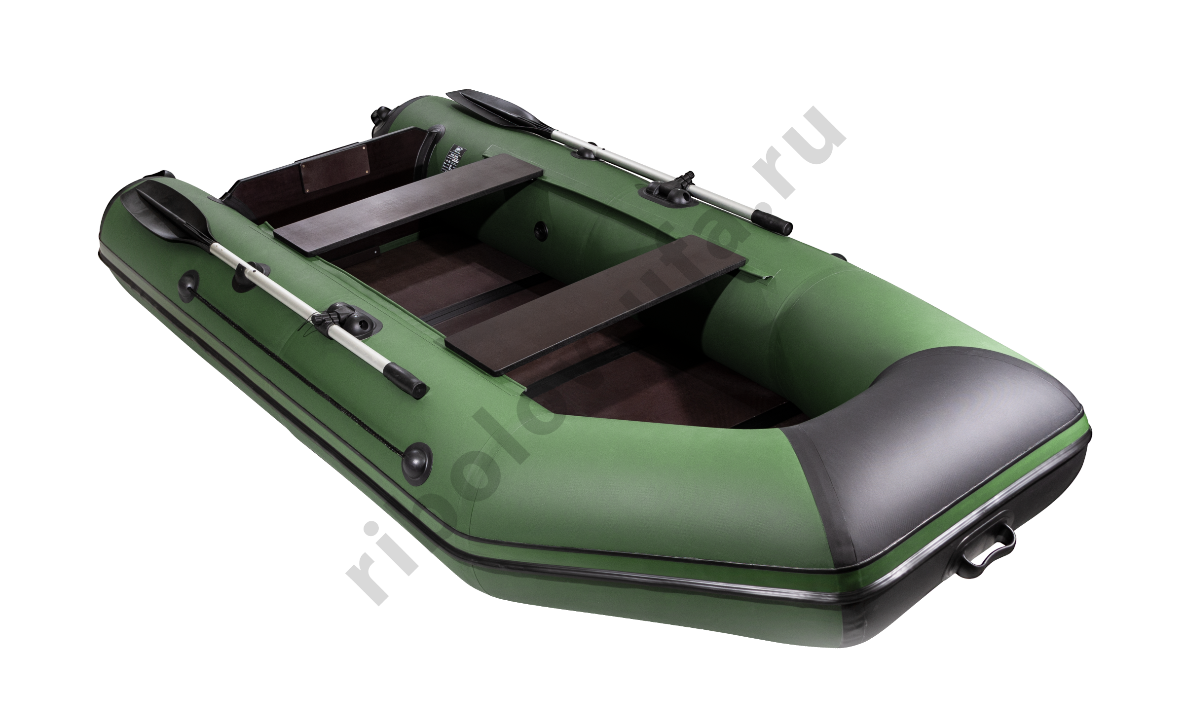 Лодка Аква 2900 Слань-книжка Киль зеленый/черный