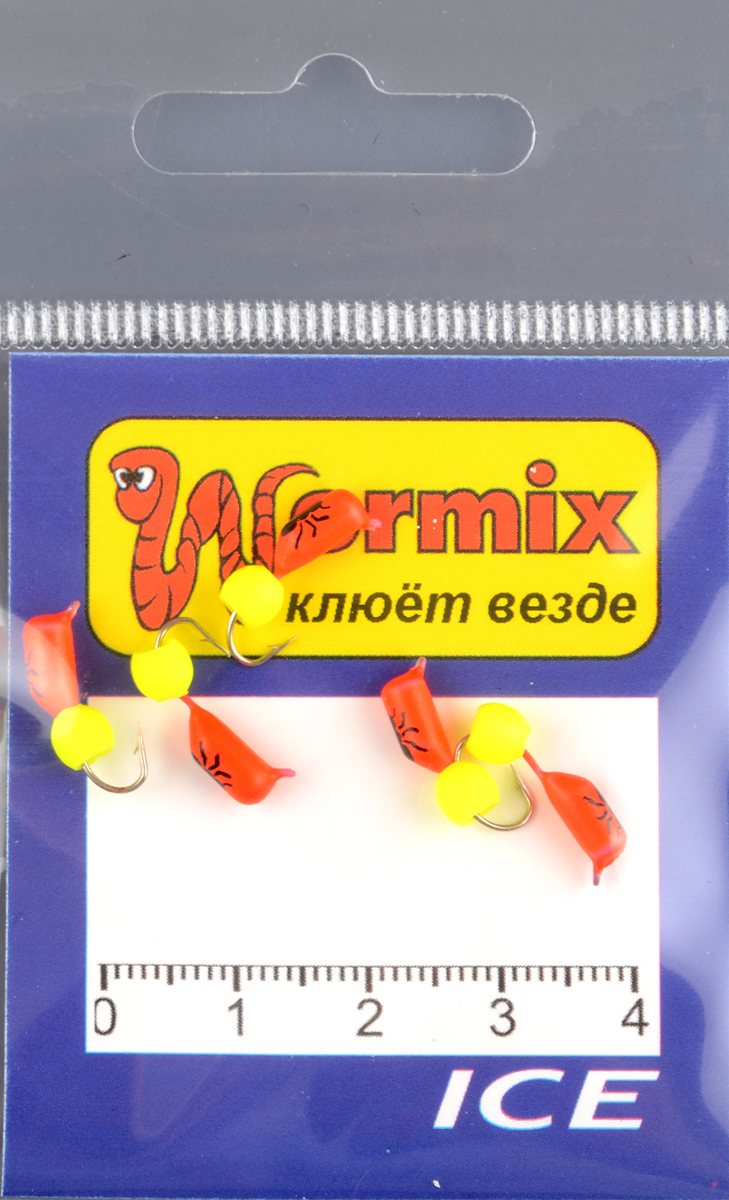 Мормышка Wormix материал WCP 8 Столбик красный d.3мм 0,63гр 