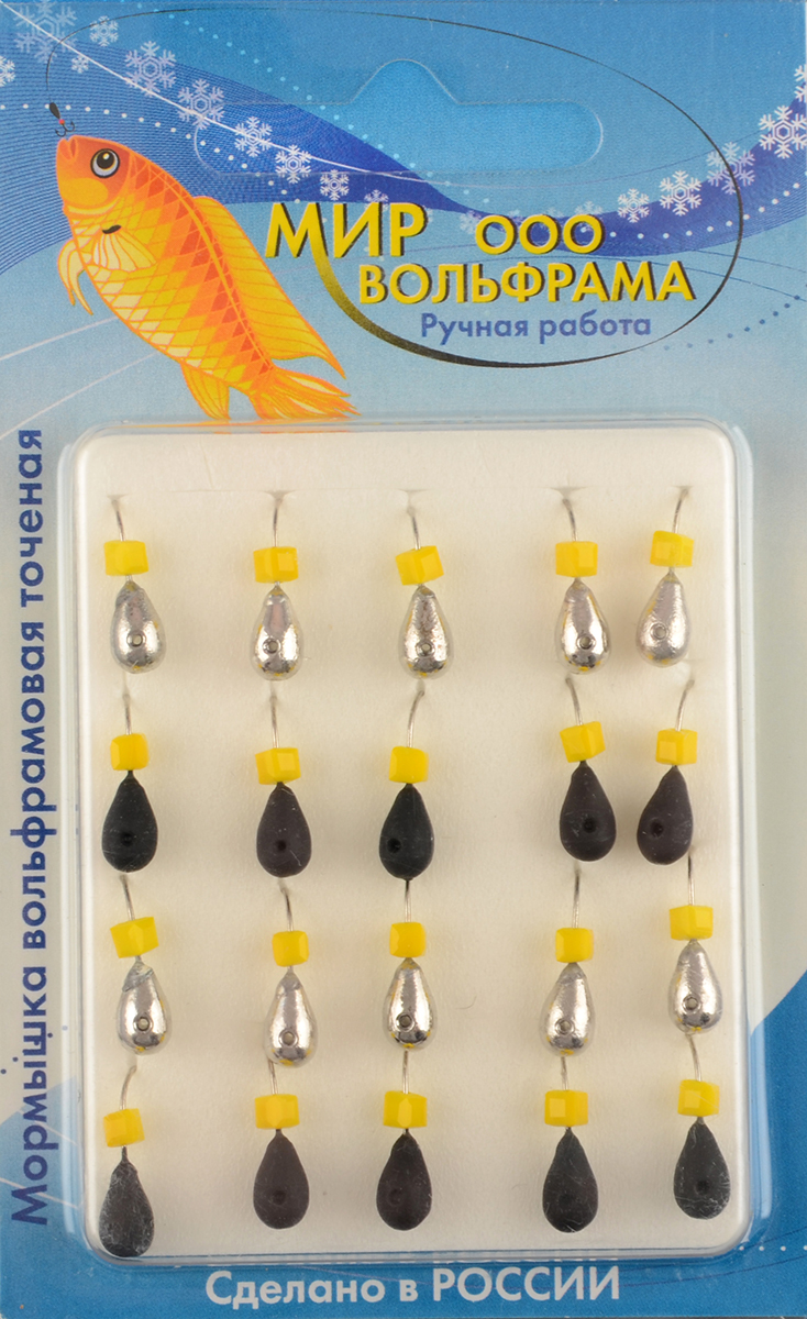 Мормышка Мир Вольфрама Капля сырный кубик на крючке д. 5 мм серебро