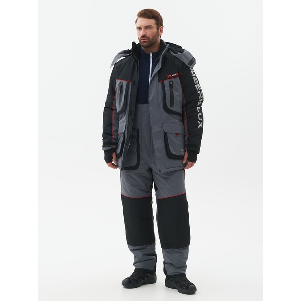 Костюм зимний Huntsman Siberia Lux цв.Серый/Черный ткань Breathable р. 48-50 рост 170-176 (РР)