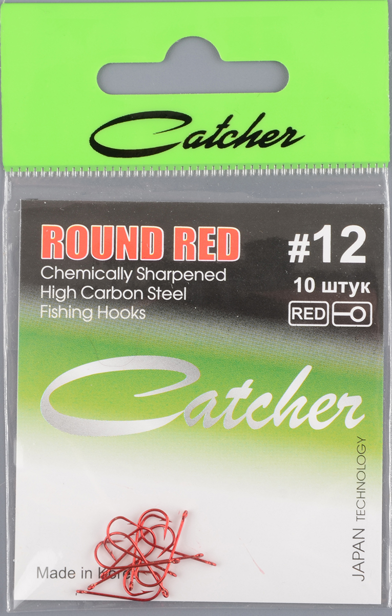 Одинарные крючки Catcher Round Red № 12