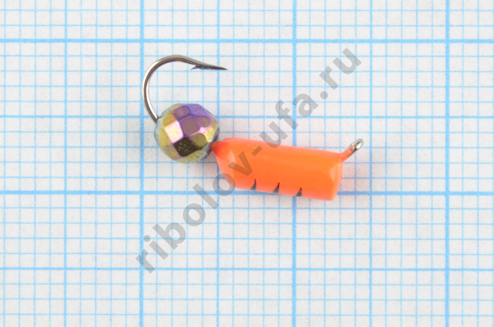 Мормышка Wormix точеная вольфрамовая Столбик d=3 с граненым шариком Хамелеон (красный) арт. 473