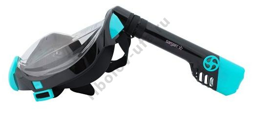 Маска Sargan Галактика Премиум полнолицевая цв. черно-бирюзовый-черный р-р L-XL