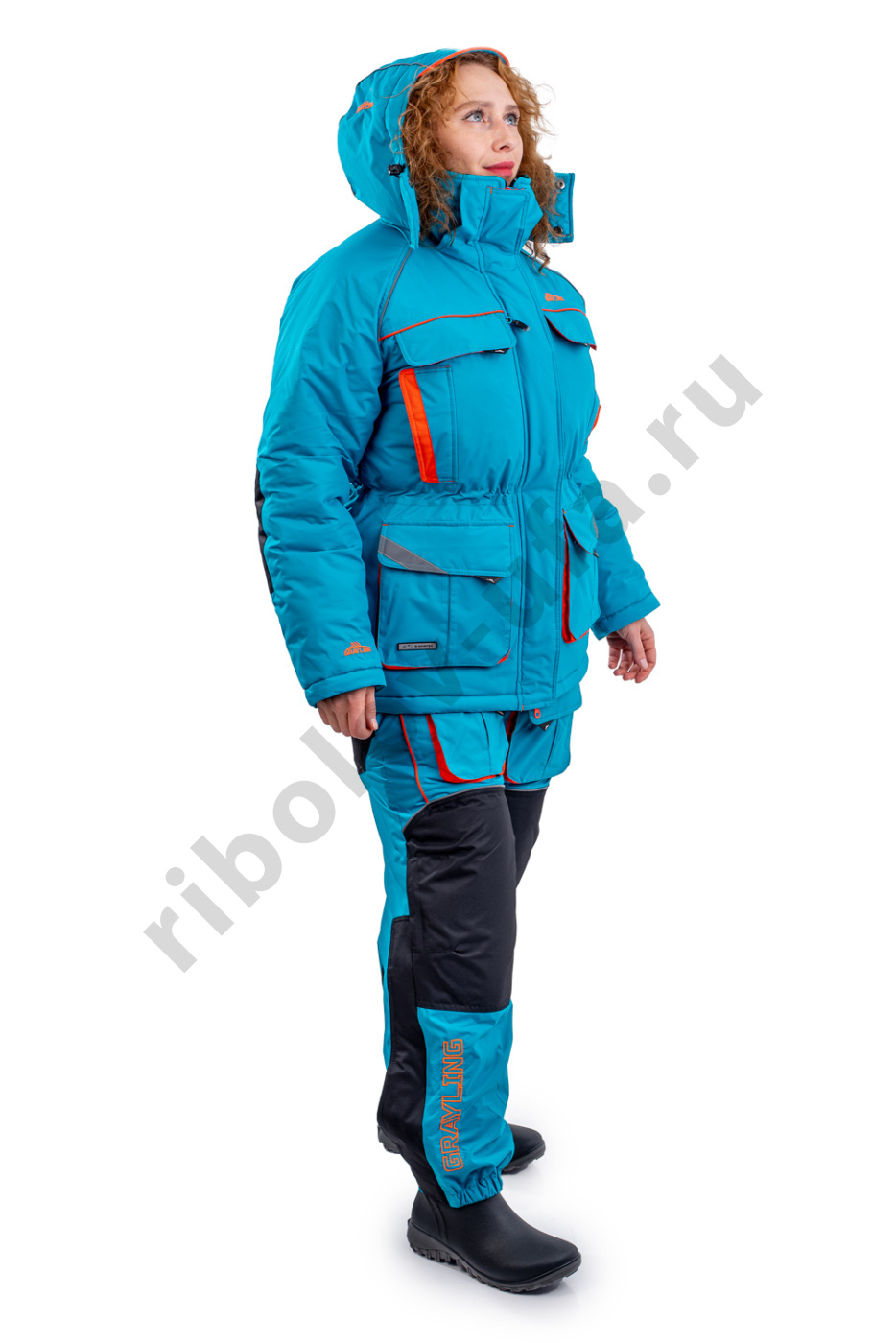 Костюм зимний женский Novatex Камчатка цв.Бирюза/Оранжевый р. 44-46 рост 170-176