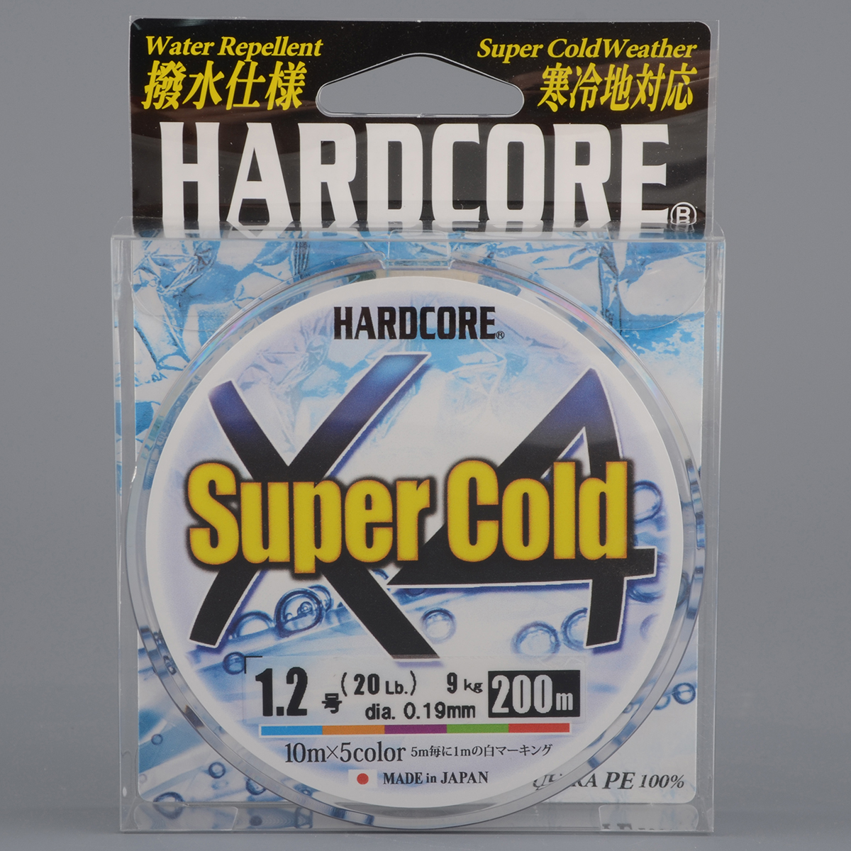 Шнур плетёный Duel PE Hardcore Super Cold X4 200м 5Color # 1,5 10,0кг 0.21мм