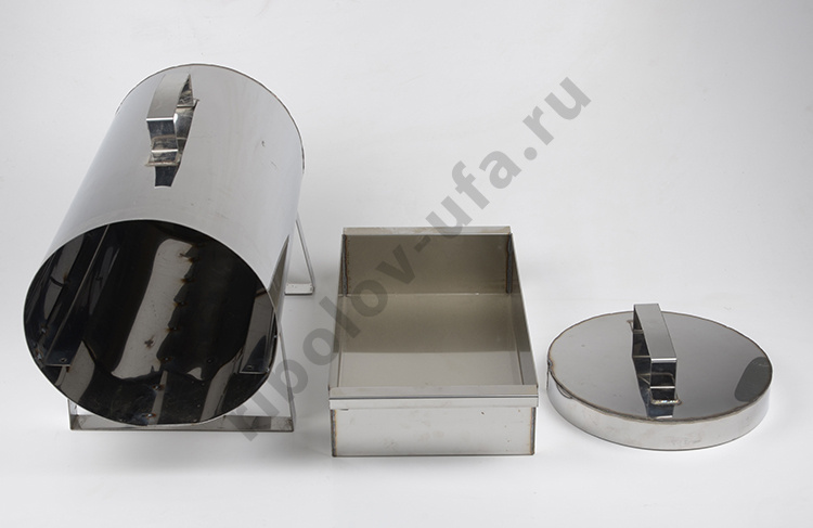 Жаровня цилиндрическая, сталь нержавеющая 430*250мм,  d-210мм, t-0.8мм (Аша)