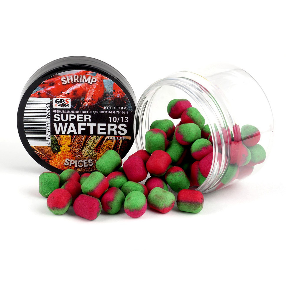 Вафтерсы (wafters) GBS нейтральной плавучести 10x13мм Креветка Специи