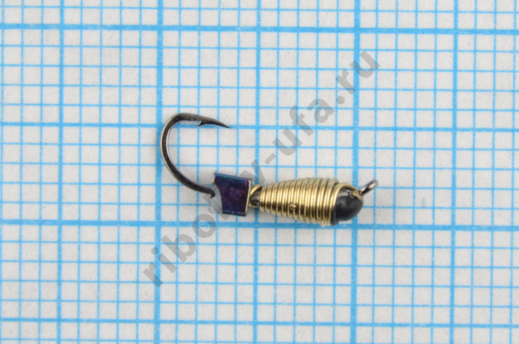 Мормышка Владимирский вольфрам Капля рифленая золото с кубиком хамелеон 2мм 0,3гр