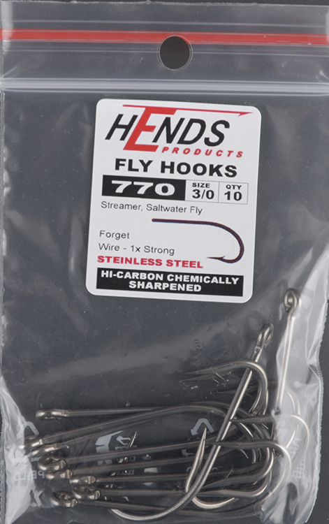 Крючки Hends 770 Salwater Fly, Streamer Steinless Steel #3/0 (10шт/уп)