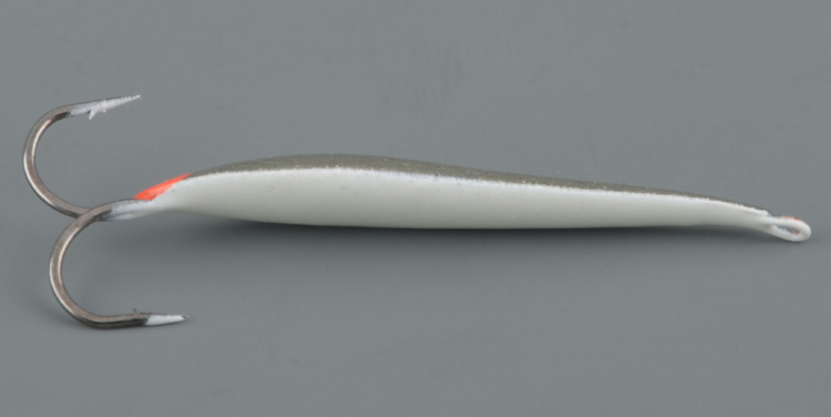 Блесна зимняя Пирс Окуневая большая 3,5 гр., нейзильбер+СН, с 2-мя крючками